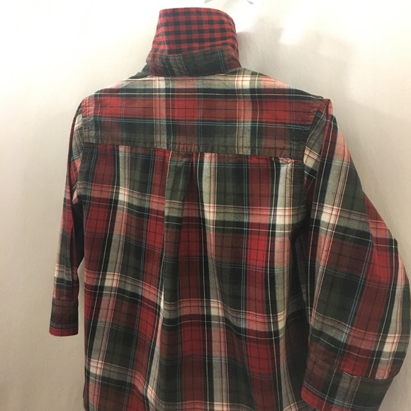 PLACE Red Wht Blck Plaid Versatile Button Up 🏆 - Picture 8 of 8